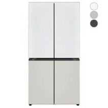 [색상선택형] LG 오브제 양문형 메탈 디오스 베이직 컬렉션 냉장고 방문설치, M872MWG031S, 화이트 + 그레이