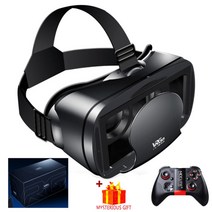 3D 안경 AR 4D VR 홀로그램 기기 가상 현실 3d vr 헤드셋 스마트 헬멧 스마트 폰 휴대 전화 모바일 7 인치 렌즈 쌍 컨트롤러 포함, 협력사, 박스 054 리모컨 포함