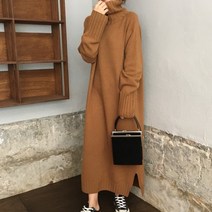 스타일아유 여성 겨울 터들넥 롱 니트원피스 빅사이즈원피스