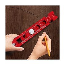 Yuhoo 우드 스크라이브 도구 휴대용 알루미늄 합금 마킹 게이지 목공 드로잉 나침반 조절 가능한 정밀 용품레드, 레드