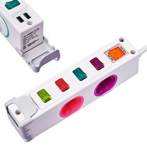 옆으로 USB 멀티탭 멀티코드 16A 2800W 안전한 KC KS 인증, 4구, 5m