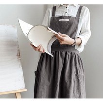 어린이집앞치마/유치원앞치마/린넨앞치마/모던앞치마, 다크그레이, 1개