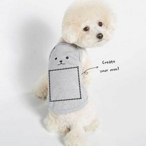 강아지 기본나시티 주문제작 내맘대로 자유문구, S, 15 x 20 cm 사이즈까지