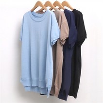 클레이쇼핑 빅사이즈사랑해요 5058L103 라운드 반팔 니트 EB 여자봄옷 여성여름옷 여자가을옷 여성의류추천