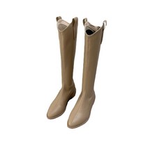 ANKRIC 여자 부츠 롱부츠 여성 라이더부츠 가을 화이트 부티 웨스턴 데님부츠 소프트 퍼니힐 부츠