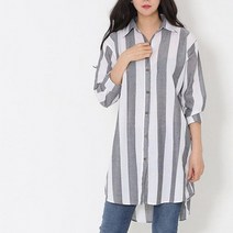 오버핏 굵은 스트라이프 데일리 박스 남방