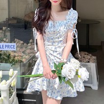 플리츠플리즈 플리츠플리즈스커트 플리츠플리즈 원 플리츠플리즈원피스 플리츠 플리즈 점프수트 플리츠플리 플라워 벌룬 원피스 2022 여름 프렌치 스퀘어넥 작은 키로 슬림핏 반팔 스