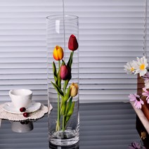 스트레이트 배럴 꽃병 투명 풍부한 대나무 꽃병 웨딩로드 가이드 스트레이트 원통형 바닥 플라스틱-73304, 12. 구경 12cm 높이 40cm