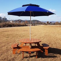 [테이블짱] (도색제품) 조립식 8인용 원형 방부목 테이블 단품과 세트 원형테이블, AA_3)원형_방부목_살구색 단품