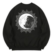 남자 여자 맨투맨 스웨트 셔츠 칸6312 KMB0138 올드문 기모 - 블랙