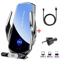 계단 리프트 150W 무선 충전기 자동차 에어벤트 스탠드 휴대폰 홀더 QI 빠른 스테이션 삼성 S21 12 프로 맥, 02 Silver