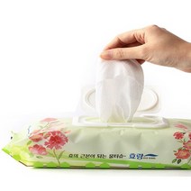 효랑 물티슈 엠보싱 캡형 60매입 대형 빅사이즈 (20 x 30cm), 5팩, 60개