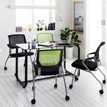 1800 6인용 회사용 의자포함 공유오피스 다이닝테이블 회의실 스터디룸, 02.라이트월넛_01.그린 6개