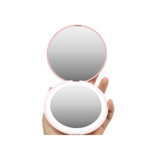CMCOSMETIC 휴대용 LED 접이식 거울, 블랙