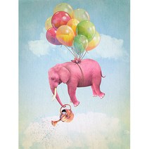 풍수아트 재물운 코끼리 29종 신혼 집 인테리어 부부 집들이 개업 선물 거실 풍수 그림 액자, 29.풍선코끼리