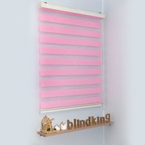 도담블라인드 빛차단율 70-80%의 고급스러운 우드룩 느낌의 원단으로 제작된 내추럴 콤비블라인드 핑크 가로 155 cm