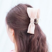 유광쉬폰 왕 리본장식 집게핀 특대 6컬러