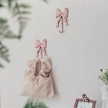 허니상점 후크 걸이 빈티지 쉐비 프렌치 엔틱 앤틱 핑크 리본 도어 훅 고리 /2color, 화이트