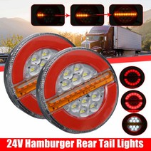 볼보트럭부품 스카니아 LED 트레일러 트럭 테일 라이트 24V 4 인치 브레이크 라이트 DRL 플로우 턴 시