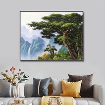 소나무 풍경 보석십자수 DIY 원형비즈 큐빅 집들이선물 집순이취미 태교선물, 80x80