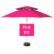 (국산 파라솔) 캠핑 레져 카페 정원 그늘막 국내제작 FRP 2단 8각 2300 파라솔 세트, 1개, 핑크/FRP/2300