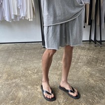 남자4부반바지 와이드 데끼 컷팅 쭈리 밴딩