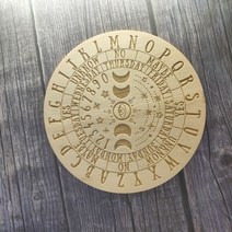 인테리어소품 나무 진자 보드 레이저 각인 별과 달 타로 제단 점술 용품 형이상학적 치유 명상 접시 장식, Phases of the moon, 3.Phases of the moon