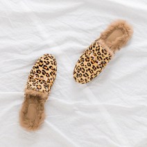 송치 레오파드 안감 토끼퍼 여성 블로퍼 RJ-ad708