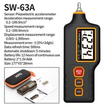 진동 측정기 가속도계 SNDWAY-휴대용 디지털 진동 분석기 측정 장치 프로브 진동기 SW-65A 테스터, 02 SW-63A
