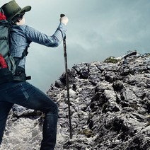 일자형 4단 등산스틱 지팡이 폴대 하이킹, 단일제품