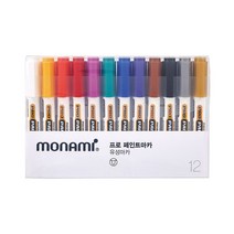 [문구조아] 모나미 프로 페인트마카 유성마카 마킹펜 12색 세트, 9개