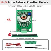 8A 액티브 이퀄라이저 밸런서 3S 4S 6S 7S 8S 12S 14S 15S 16S 17S 18S 19S 20S 24S BMS Lifepo4/Lipo/LTO 5A 배터리 에너지, 5A-8A 4S 3