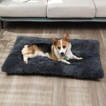 강아지 고양이 애견 푹신한 꿀잠 양털 사각방석 쿠션, 라이트그레이