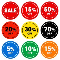 세일스티커 할인스티커 행사스티커 마트 편의점 백화점 정육 옷집 매장 주문제작 원형, 10%, [1000매] 50mm, [H] 블랙-화이트