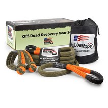 Bubba Rope 튼튼한 오프로드 차량 견인 복구 기어 세트 레니게이드 파워 스트레치 로프 1.9cm x 6.5m(3/4인치 20피트) 및 NexGen PRO 게이터 조 합성