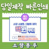 [무료디자인 100매 부터]서류봉투 대봉투 각대봉투 회사봉투 칼라/흑백 동일가격 제작, 백모조, 소봉투(220X105), 흑백