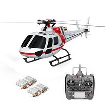XK K123 6채널 브러시리스 3D6G 시스템 RC 헬리콥터 AS350 스케일 4배터리, RTF 버전