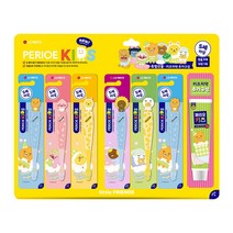 페리오키즈 리틀프렌즈 피규어칫솔 6입+치약75g, 1세트