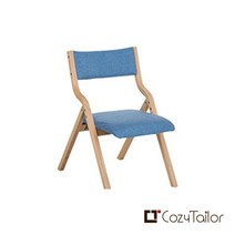 코지테일러 커버 분리형 패브릭 접이식 원목의자 B81, 블루