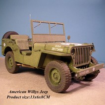 3D 132 체코 제토 7745-7211 트랙터 종이 모델 농업 기계 수동 DIY 절단 실제 규모 홈 인테리어, [04] American Willys Jeep
