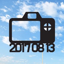 [인디케이] 카메라 날짜 맞춤 케이크토퍼, 블루