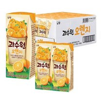 과일의 풍부한맛 무탄산 과수원 오렌지 190ml 종이팩 24개 1박스