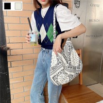 둥근 에코백 페이즐리 사각가방