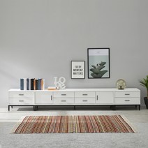 케이트 2단 서랍도어 TV거실장 3000 티비다이 풀세트, 그레이