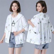 Daegu 여성 여름 봄가을 중년 엄마 빅사이즈 루즈핏 후드 자외선차단 점퍼 WT082332