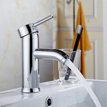 시멘트믹서기 Saeuwtowy 검정 짧거나 키가 큰 분지의 수도꼭지가 장착 된 단일 홀더 한 구멍 핫 amp 콜드 믹서 탭 스테인레스 스틸 재질, 한개옵션1, 07 Chrome Short, 07 Chrome Short