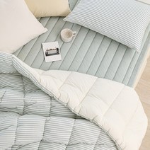 [파르페 바이 알레르망] 크루 워싱면 차렵이불 (리프그린) Q, 상세 설명 참조