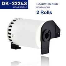 Brother 라벨 프린터 용 DK-22205 연속 DK-11204 다이 컷 표준 주소 2 롤 감열지, 14 2Rolls DK-22243