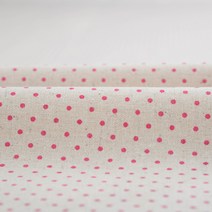 린넨 원단 1yard 기준 칼라 도트 시리즈 6종, 핫핑크
