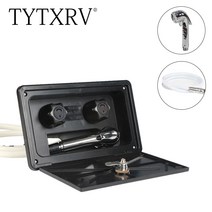 카라반 TYTXRV 캠핑 액세서리 외부 블랙 샤워 박스 키트 잠금 흰색 호스 야외 캐러밴 캠핑 자동차에 적용, 한개옵션0, 1개